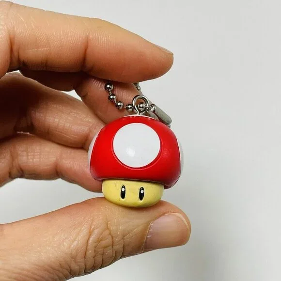 Nintendo Mario Mushroom Keychain Mini Figure Keyring Anime Game Symbol Mascot - Picture 2 of 9